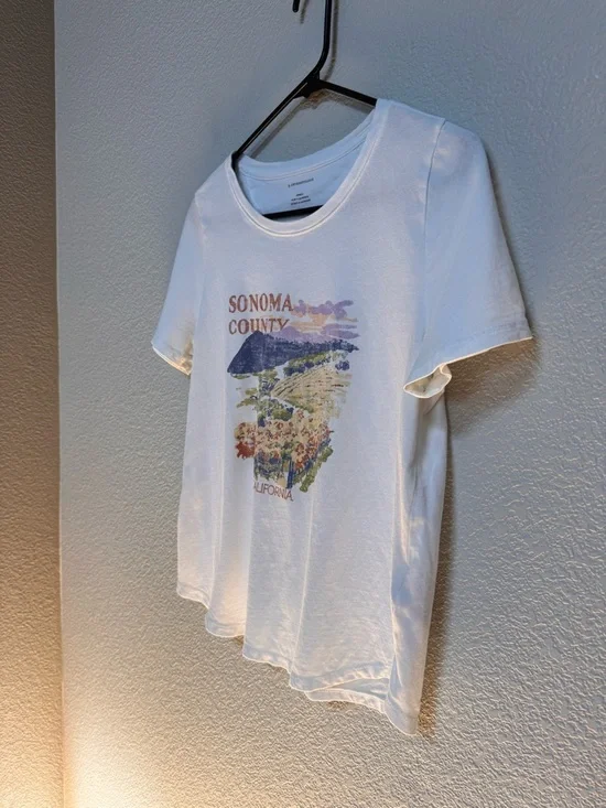 Anthropologie Sonoma County Graphic Tee Women’s S 100% Cotton - Picture 3 of 6